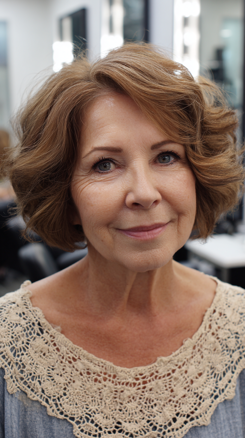 Chic Curly Bob with Soft Volume