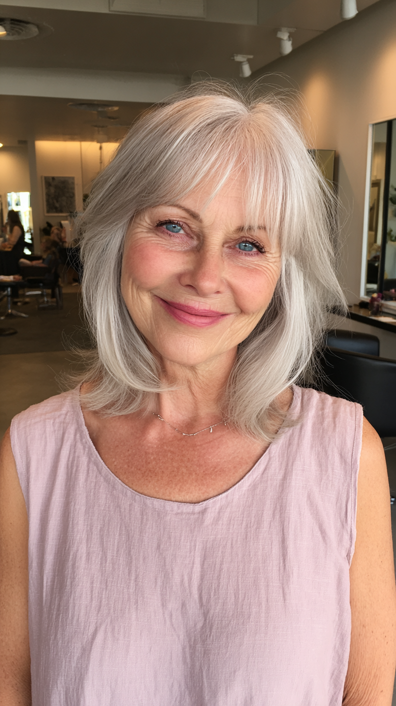 Chic Soft Layered Cut with Subtle Face-Framing Bangs
