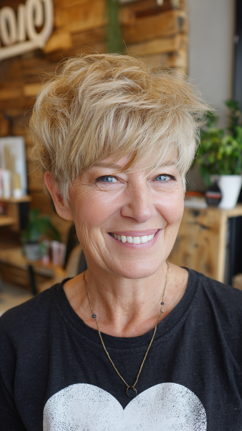 Choppy Textured Pixie Cut with Fluffy Layers