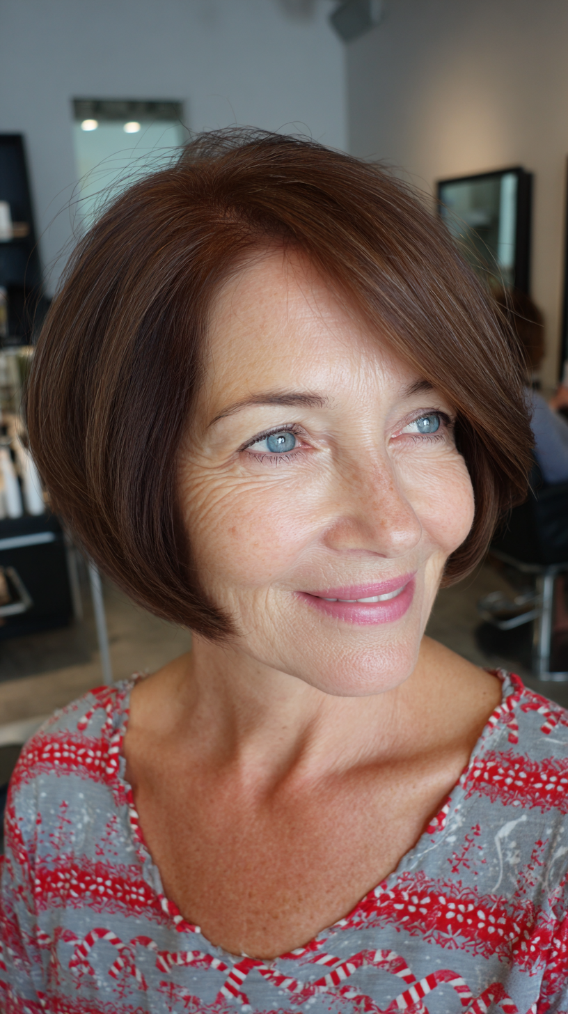 Sleek Angled Bob with Subtle Layers