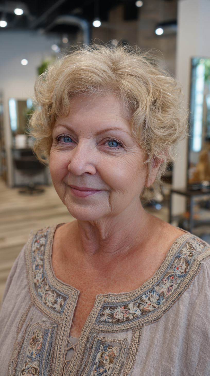 Soft Curly Bob with Gentle Volume