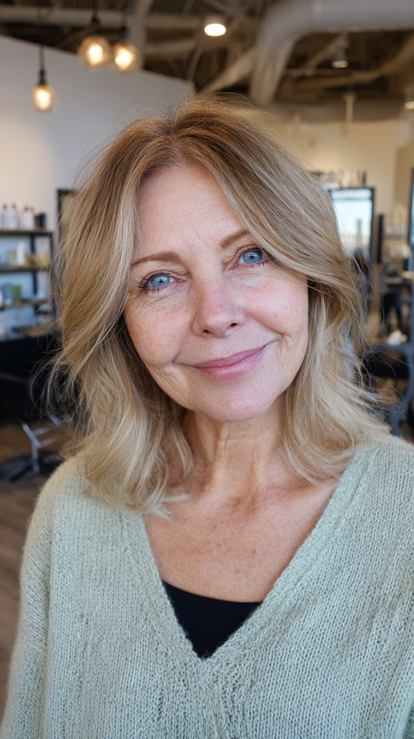 Softly Layered Beachy Waves with Subtle Highlights
