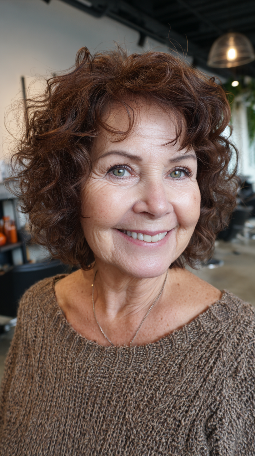 Textured Curly Shoulder-Length Cut