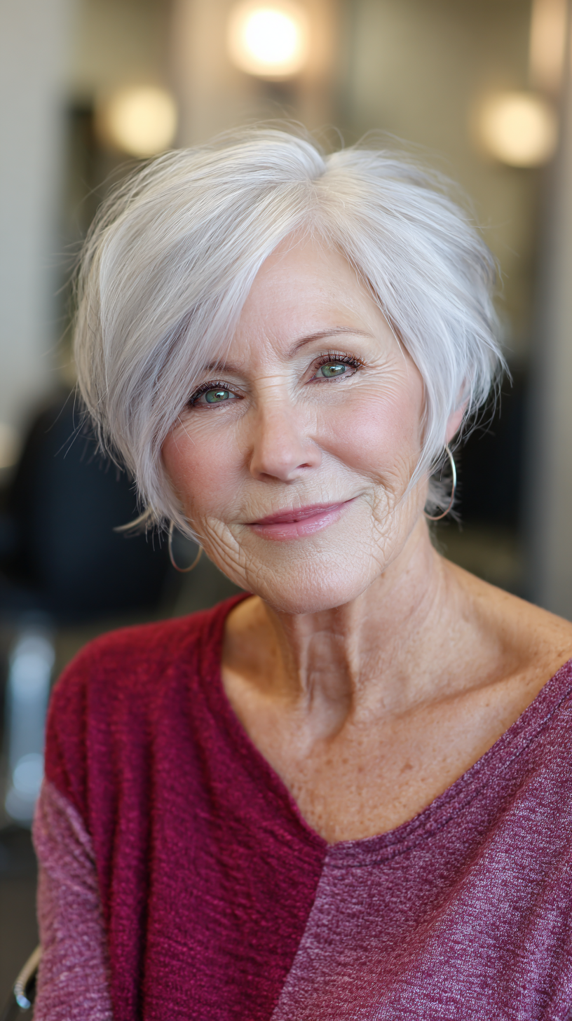 Textured Short Silver Crop with Soft Layers