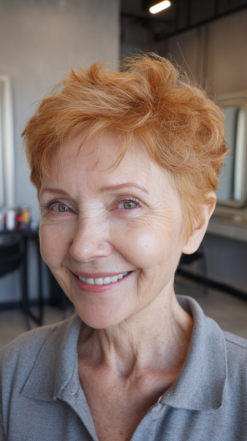 Vibrant Short Textured Pixie Cut with Soft Volume