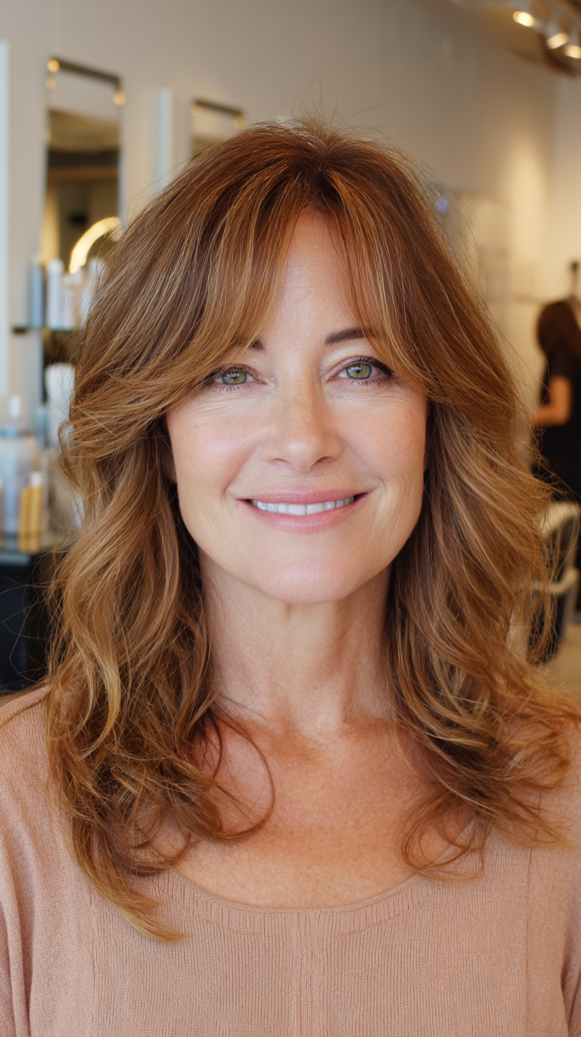 Chic Textured Mid-Length Cut with Soft Waves