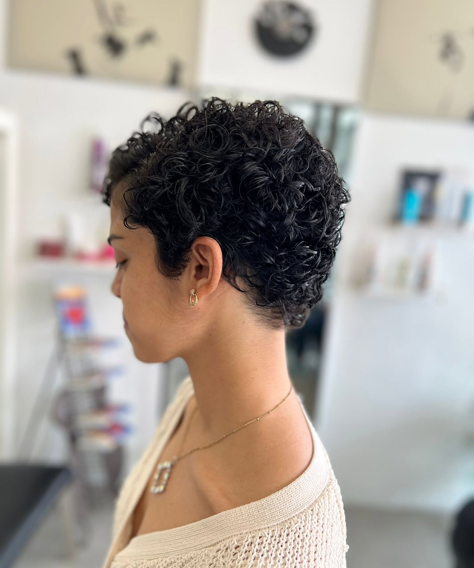 Elegant Curly Crop with Defined Texture