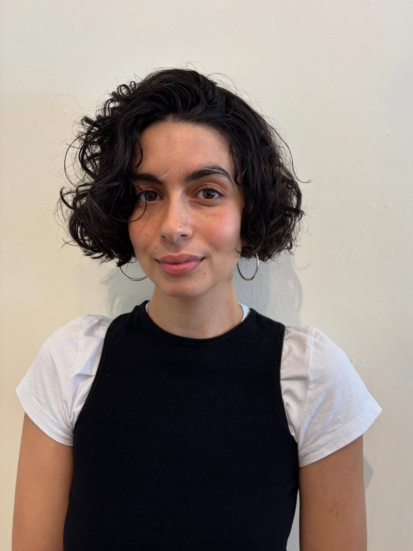 Modern Curly Bob with Soft Volume