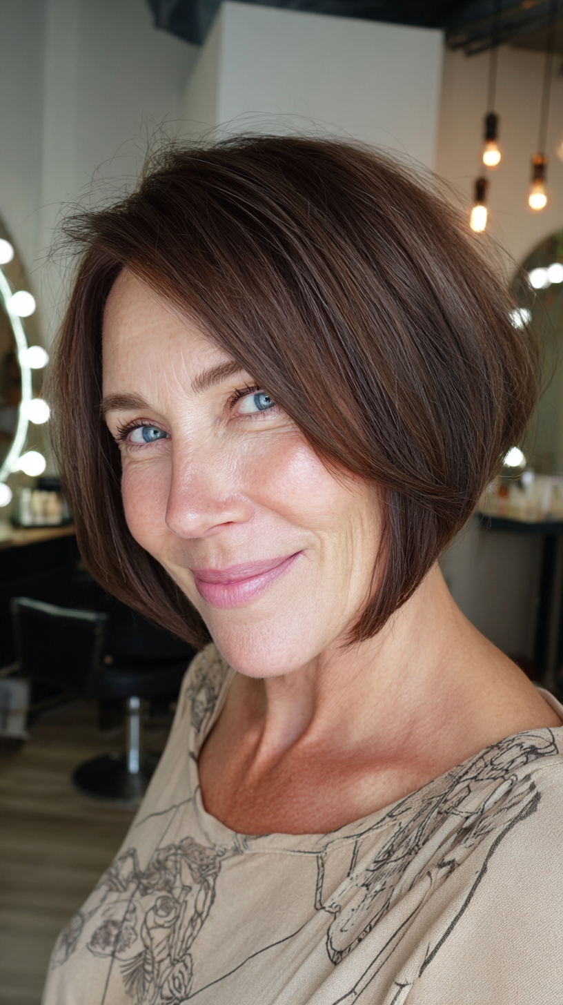 Modern Stacked Bob with Subtle Highlights
