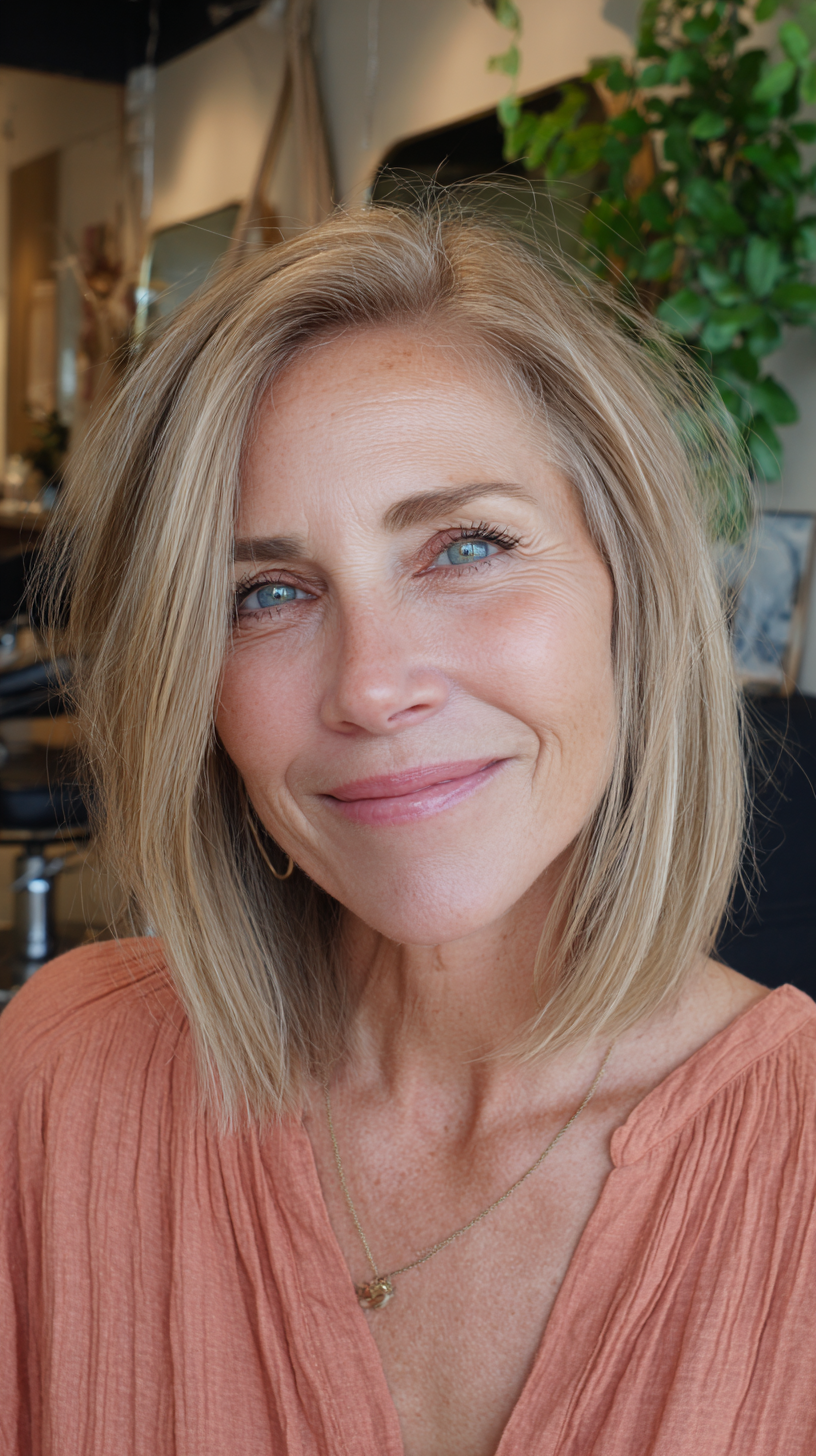 Soft Textured Blunt Cut with Gentle Movement