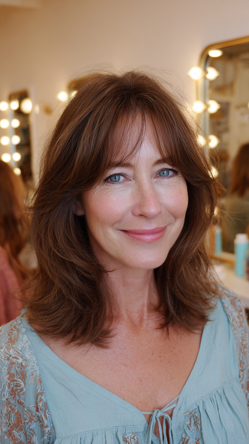 Softly Layered Mid-Length Cut with Natural Movement