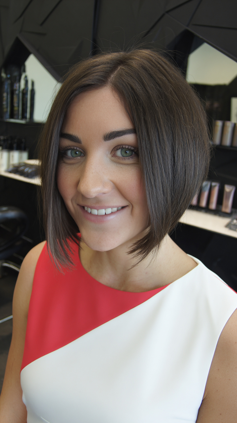 Chic Angular Bob with Subtle Layers