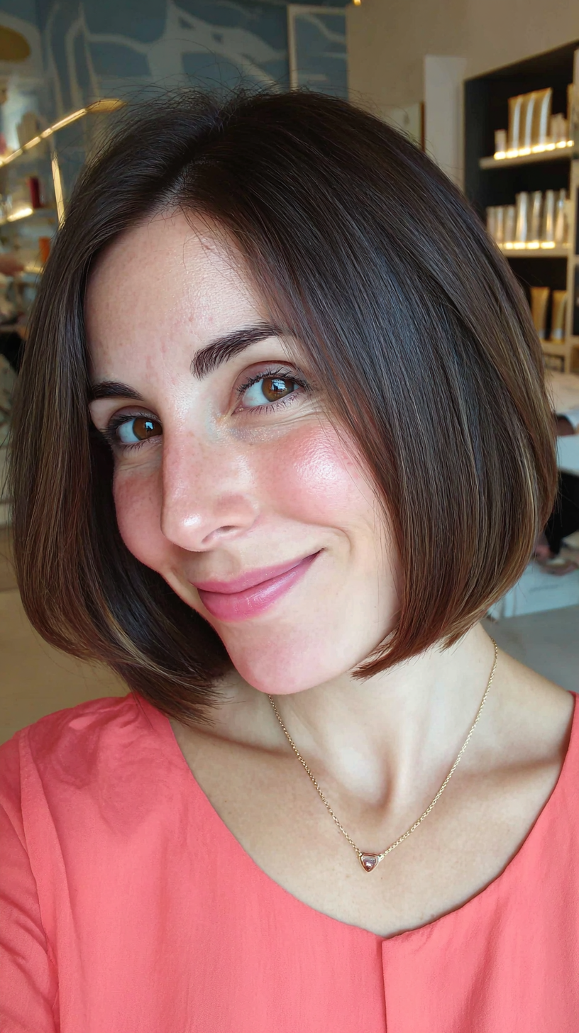 Chic Blunt Bob with Subtle Movement
