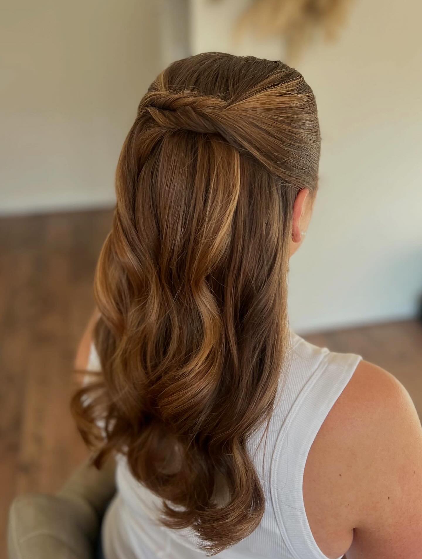Elegant Twisted Half-Up Style with Soft Waves
