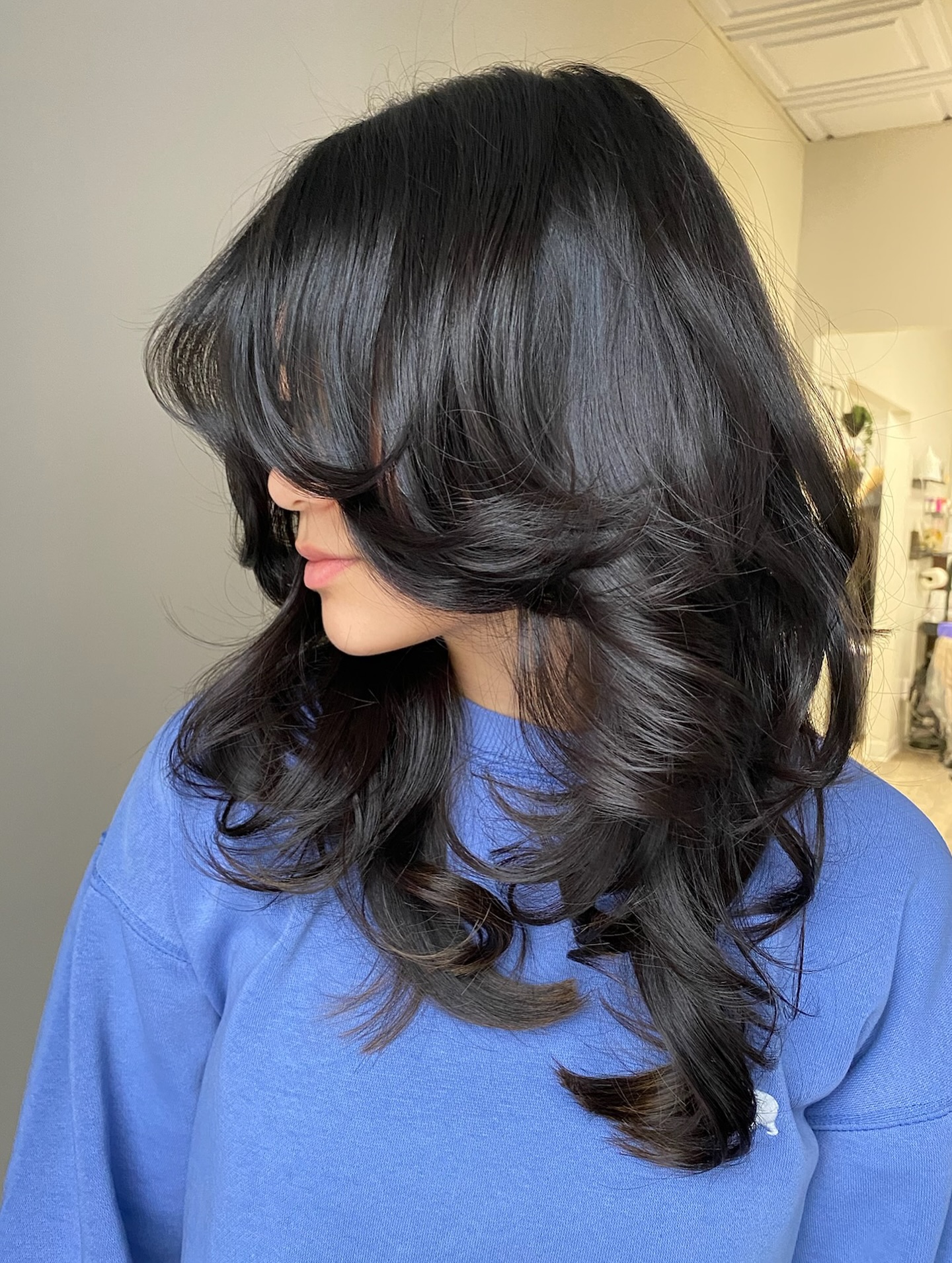 Modern Butterfly Cut with Soft Bangs