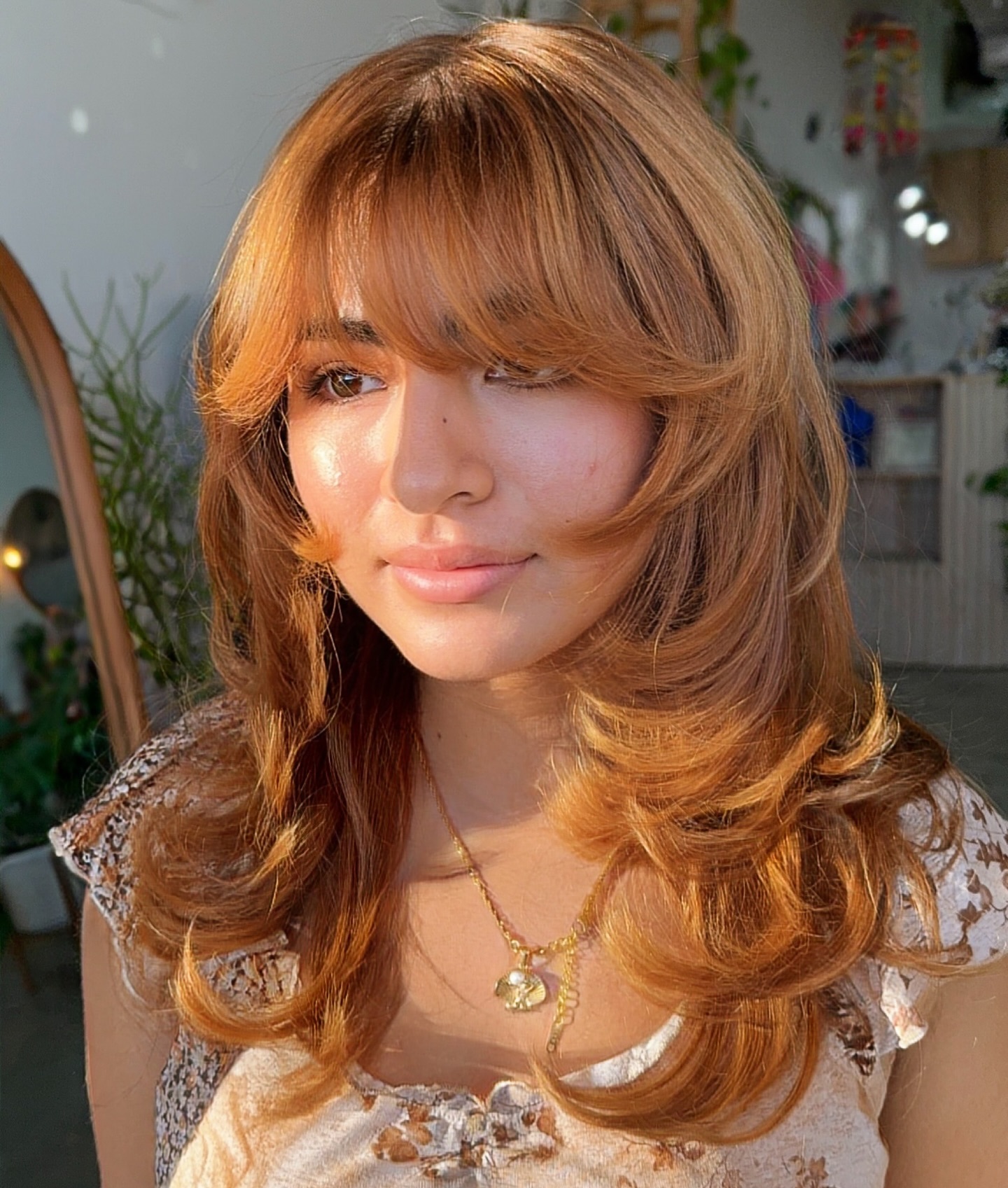 Radiant Layered Butterfly Cut with Wispy Bangs