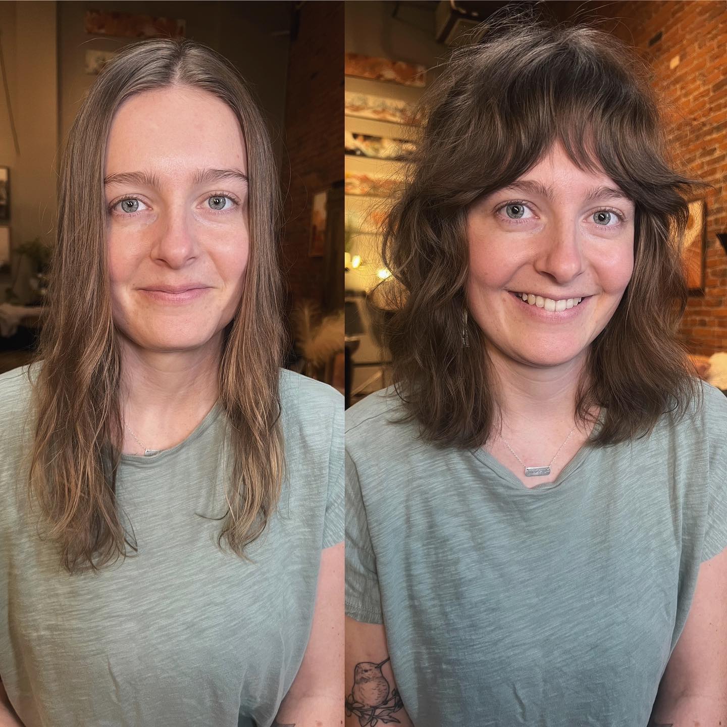 Textured Butterfly Haircut with Bangs