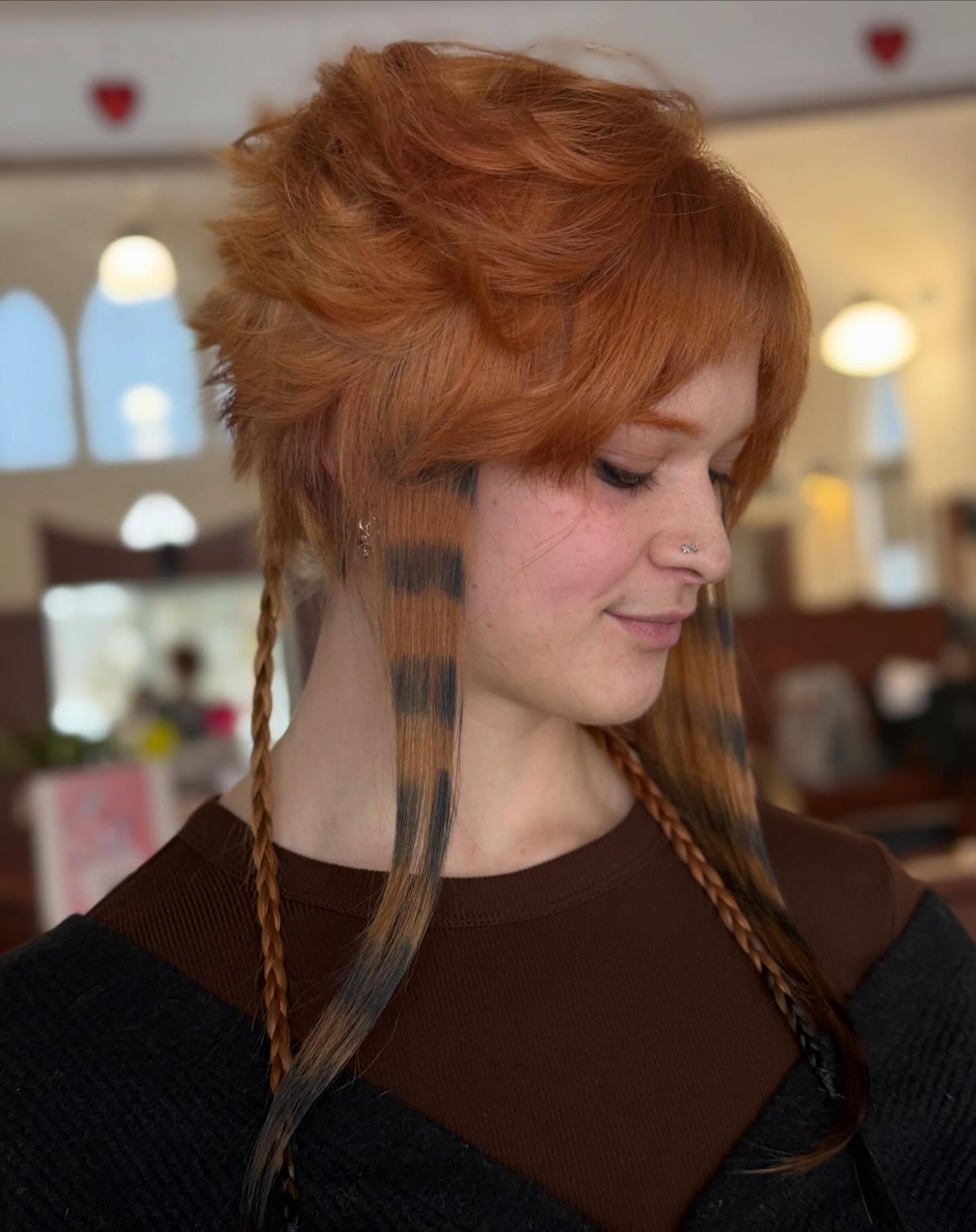 Textured Copper Pixie with Braided Accents