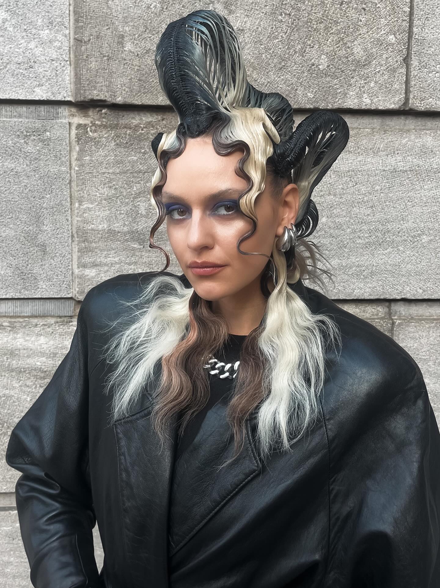 Avant-Garde Sculpted Hair with Textured Waves