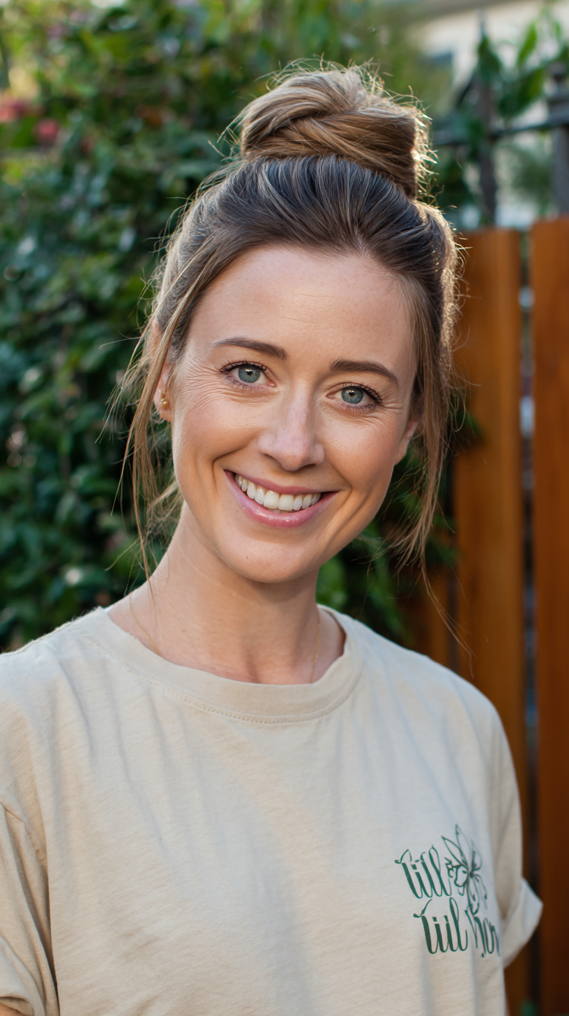 Casual High Bun with Face-Framing Strands
