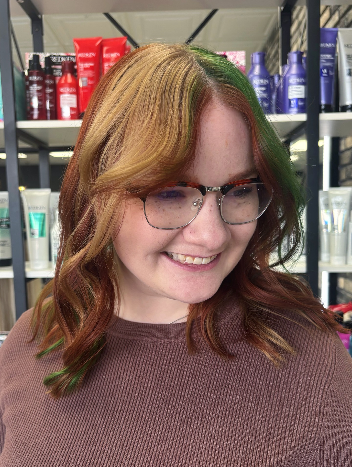 Eclectic Color Block Bangs with Dynamic Layers