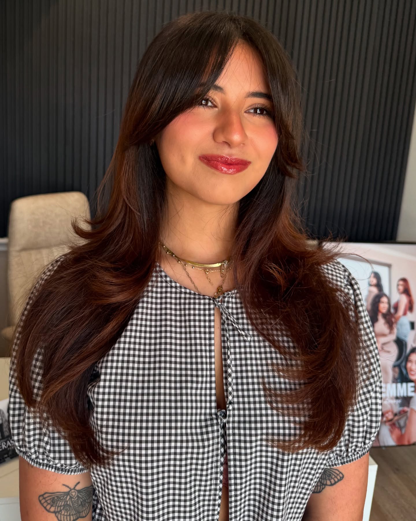 Long Layered Cut with Soft Face-Framing Bangs