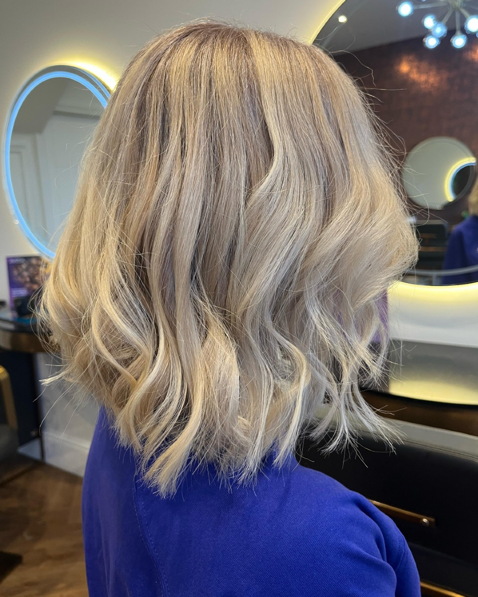 Soft Textured Lob with Beachy Waves