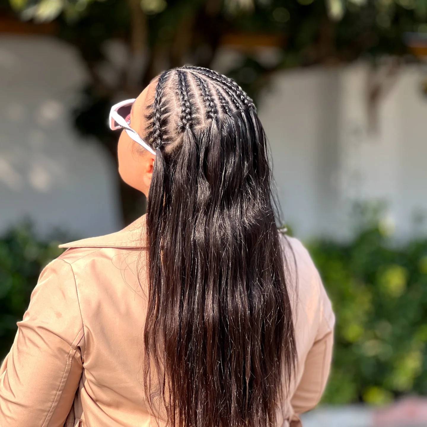 Stylish Braided Ponytail with Loose Waves