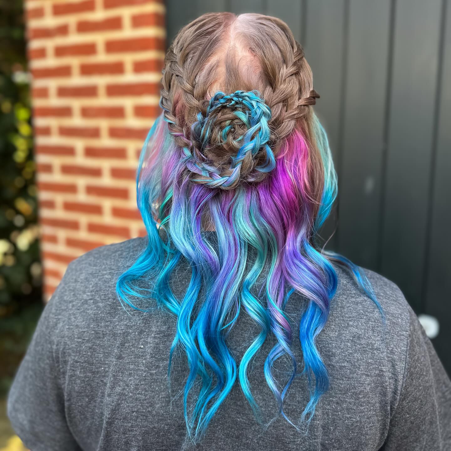 Whimsical Braided Rose with Vibrant Mermaid Waves