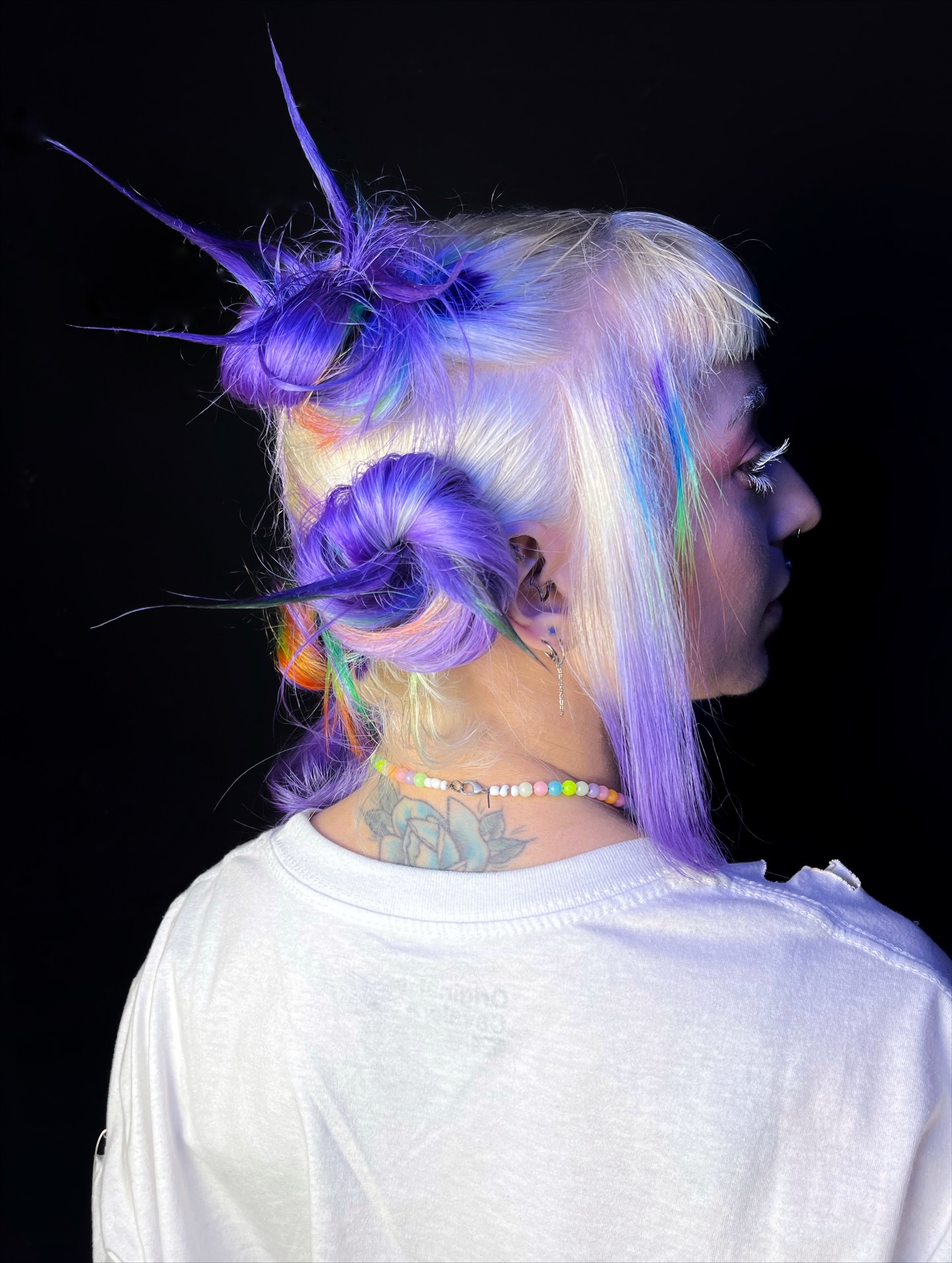 Whimsical Twisted Buns with Vibrant Hues