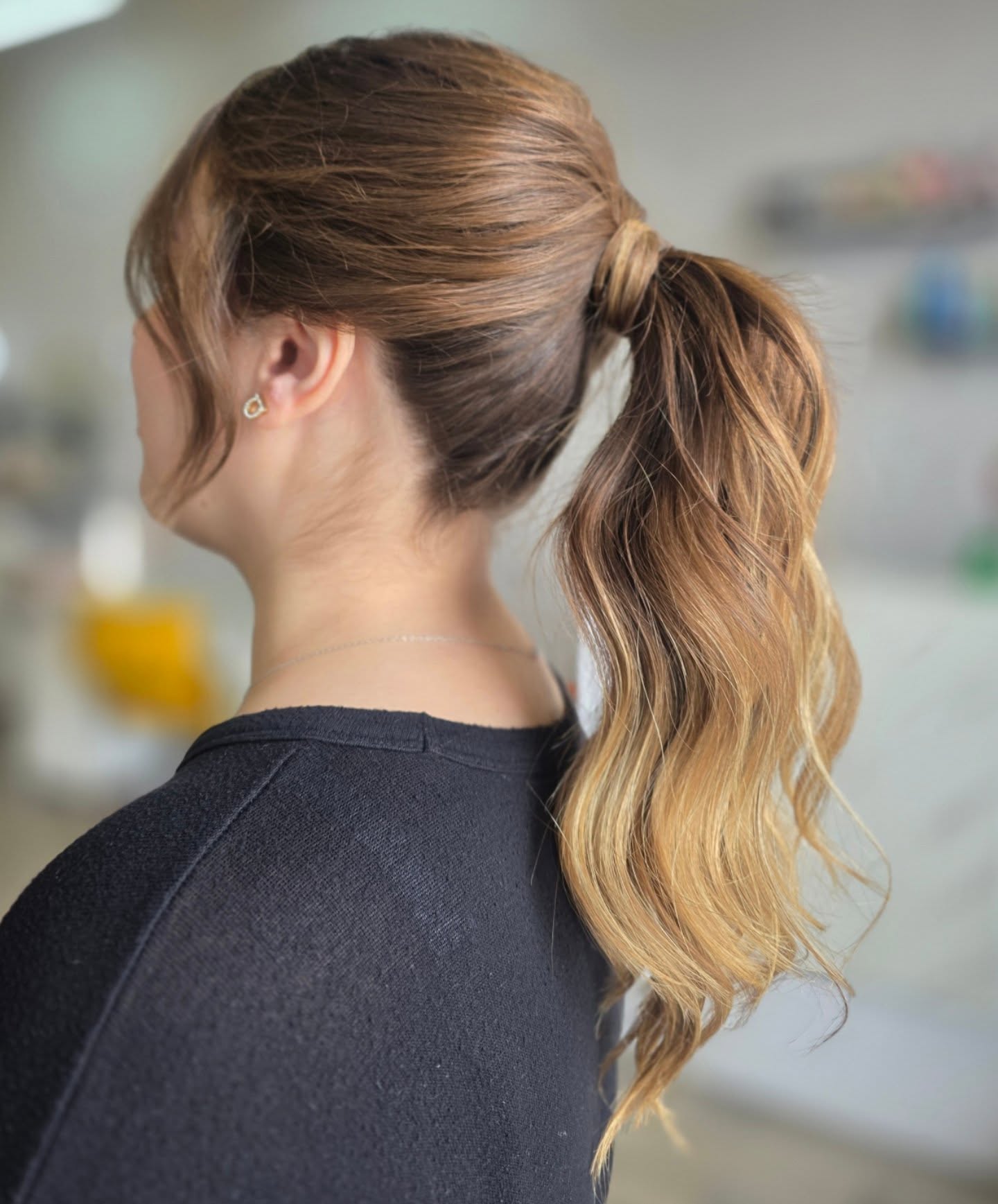 Casual Long Ponytail with Soft Waves