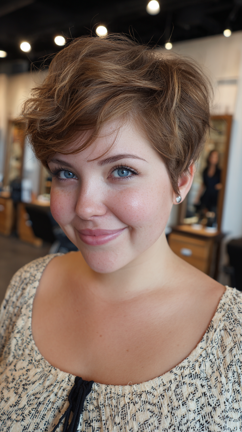 Chic Textured Pixie Cut with Soft Waves