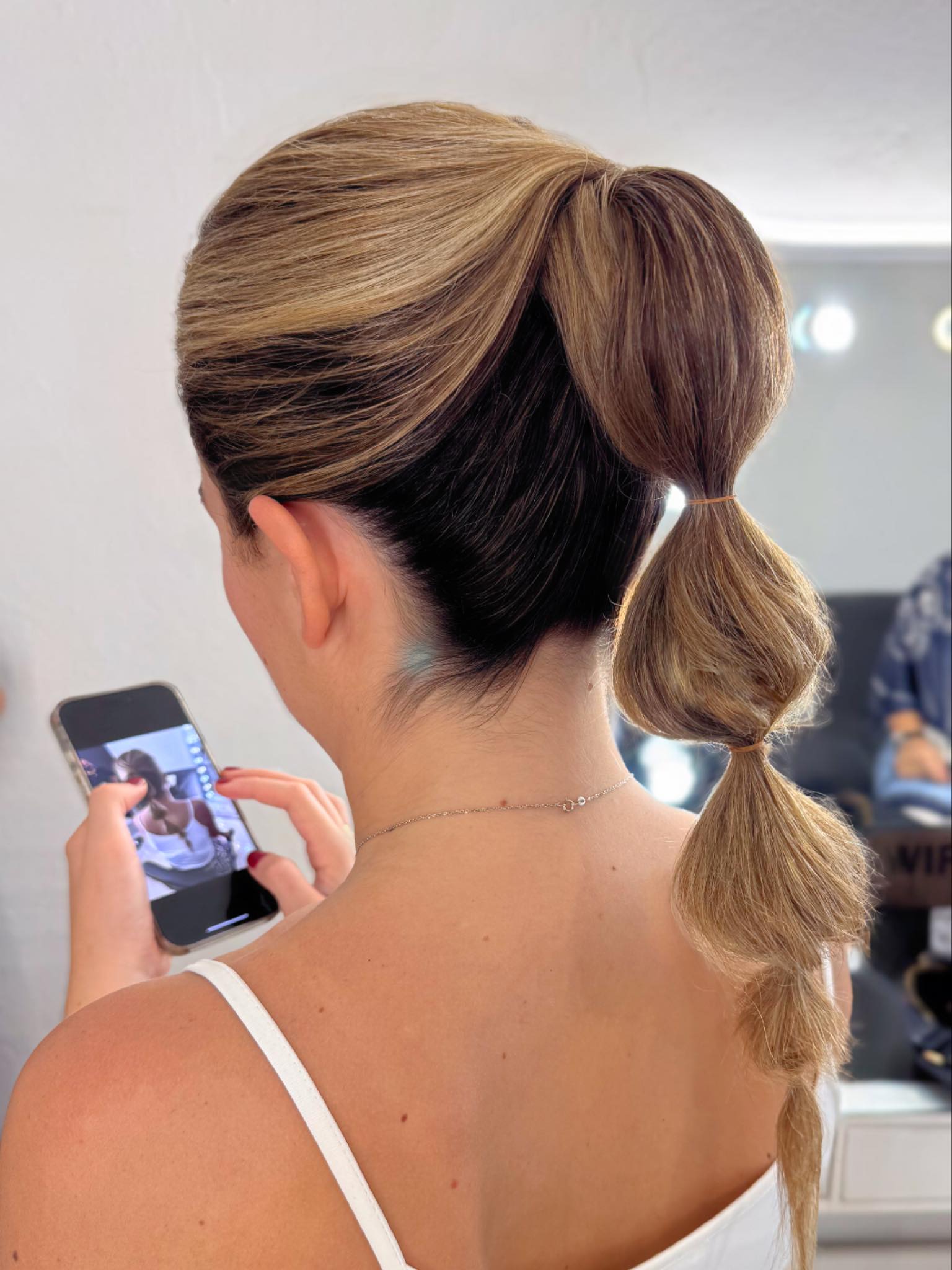 Chic Twisted Low Ponytail with Ombre Accents