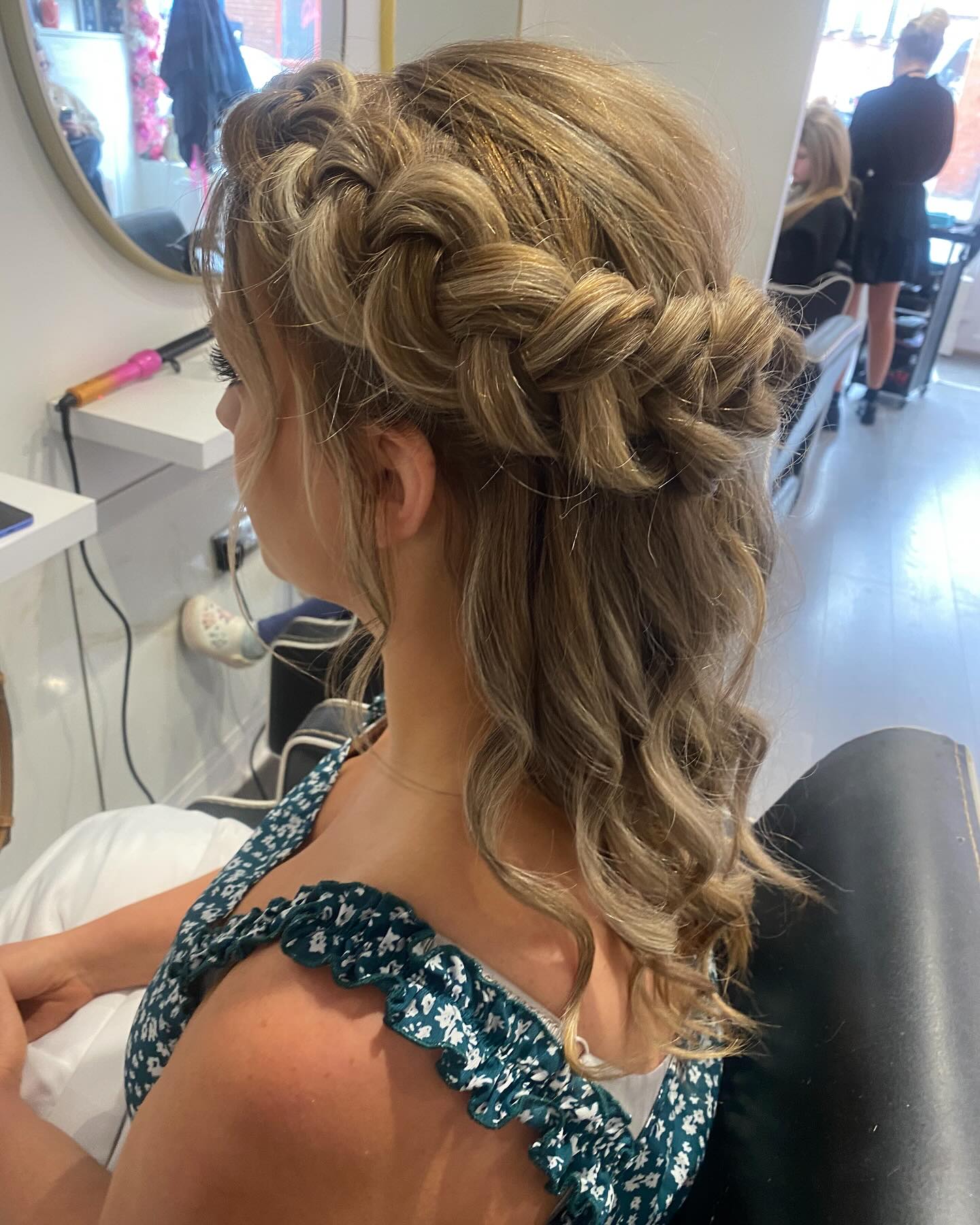 Elegant Braided Half-Up Style with Soft Waves