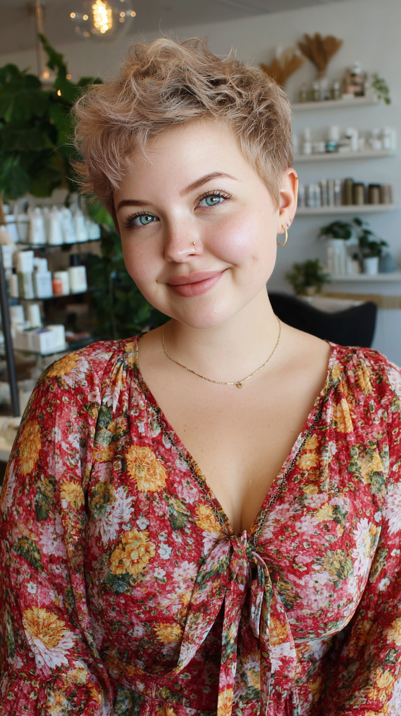 Textured Pixie Cut with Playful Curls