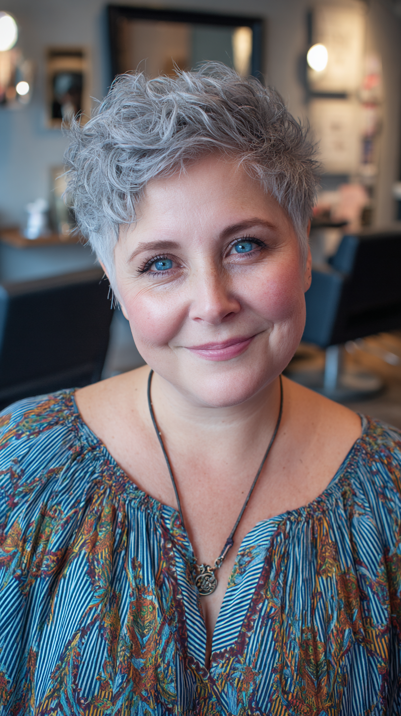 Textured Pixie Cut with Soft Defined Curls