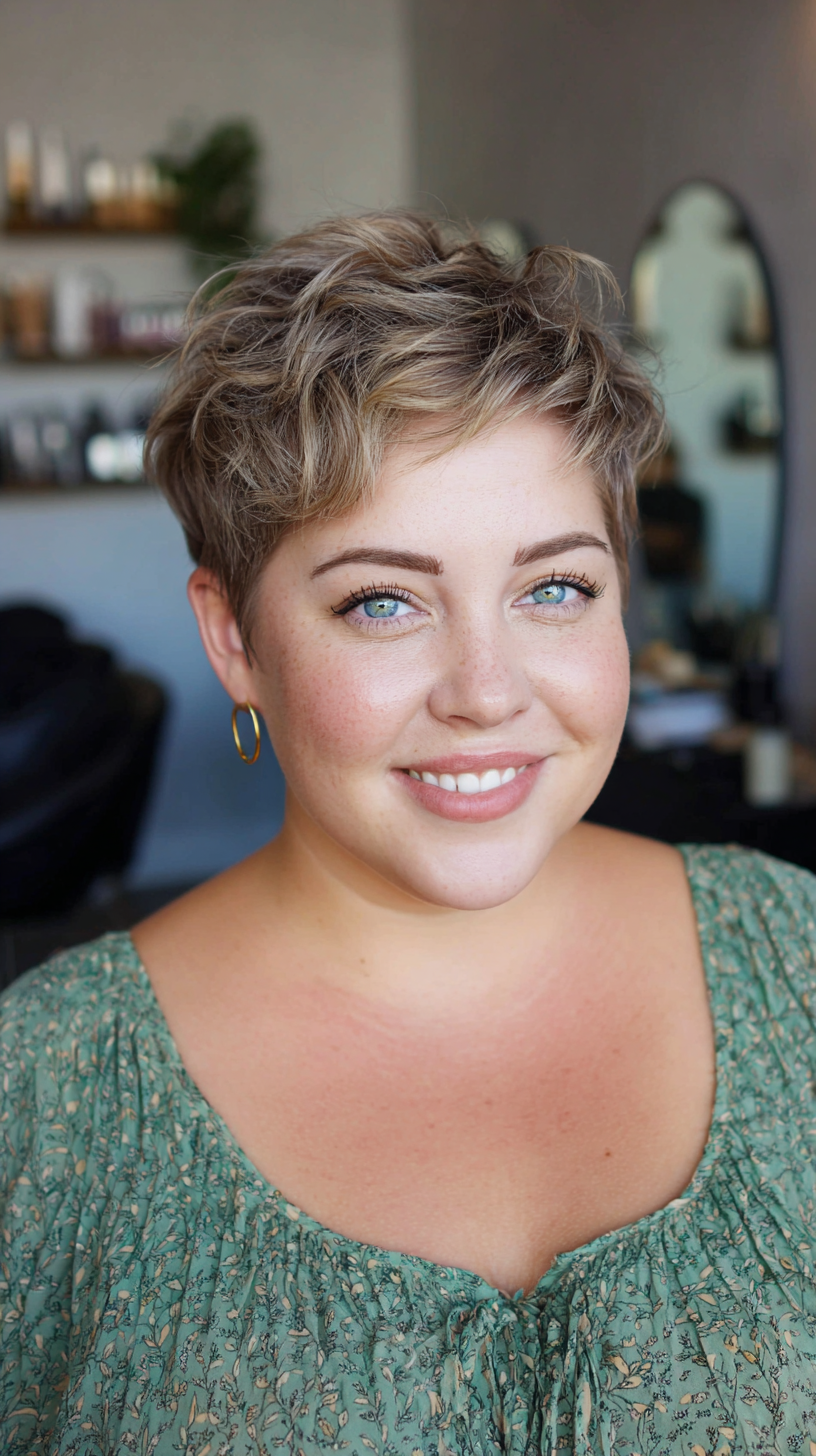 Textured Pixie Cut with Soft Natural Curls