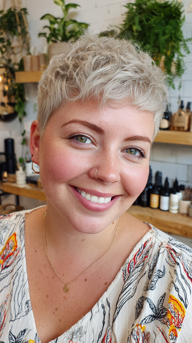 Textured Pixie Cut with Soft Volume and Light Waves