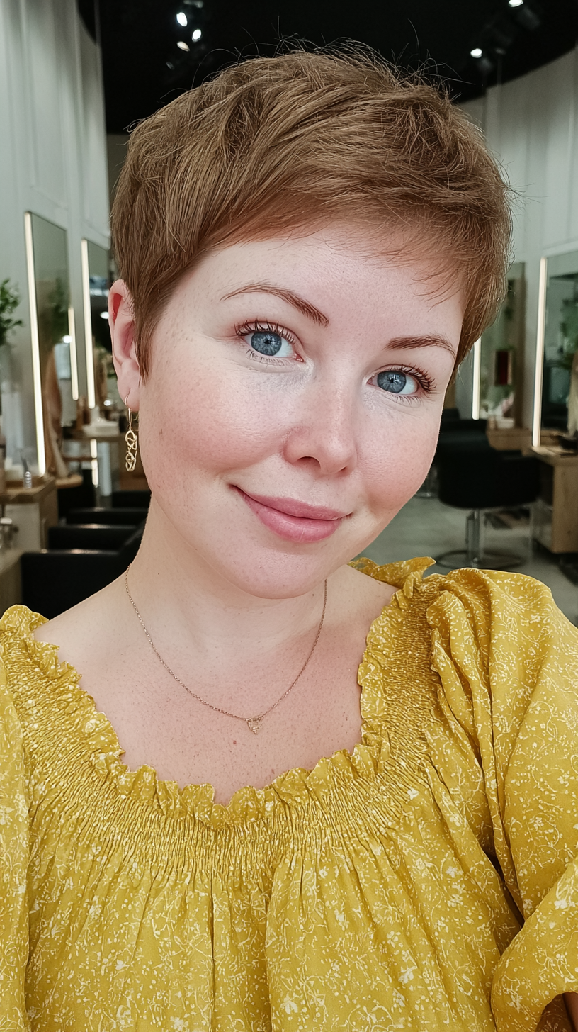 Textured Short Pixie Cut with Subtle Layers