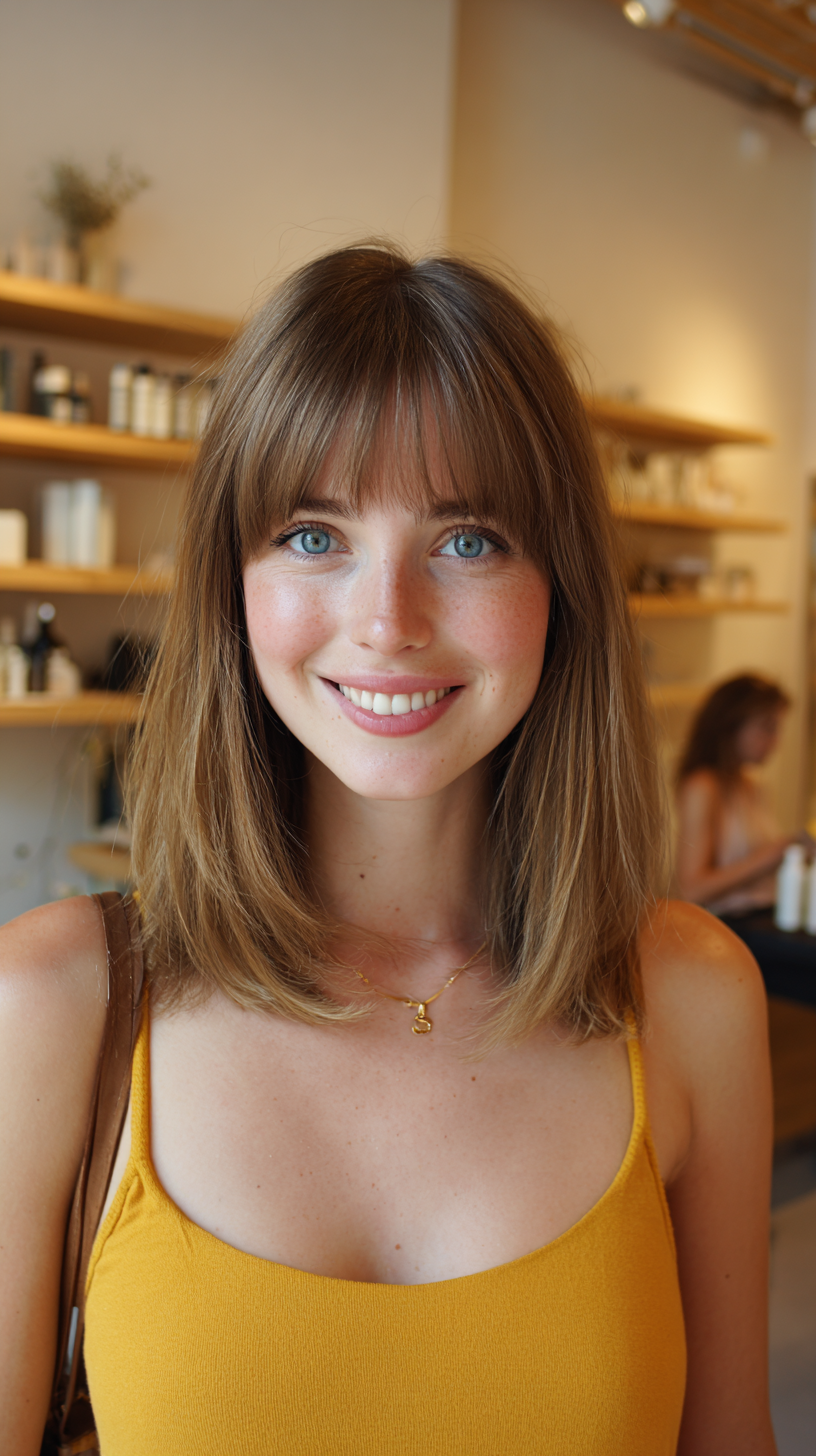 Bright and Breezy Medium Cut with Soft Bangs