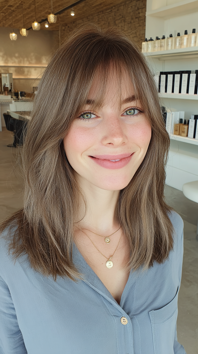 Effortlessly Chic Medium Straight Cut with Subtle Layers