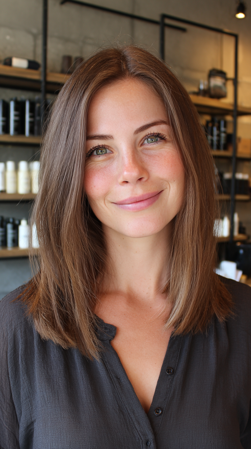 Modern Medium Straight Cut with Subtle Textured Ends