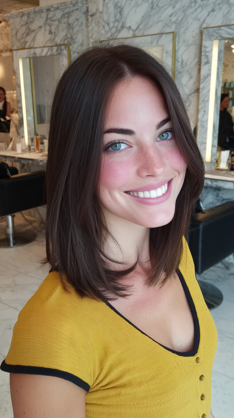Polished Medium Straight Cut with Subtle Textured Ends