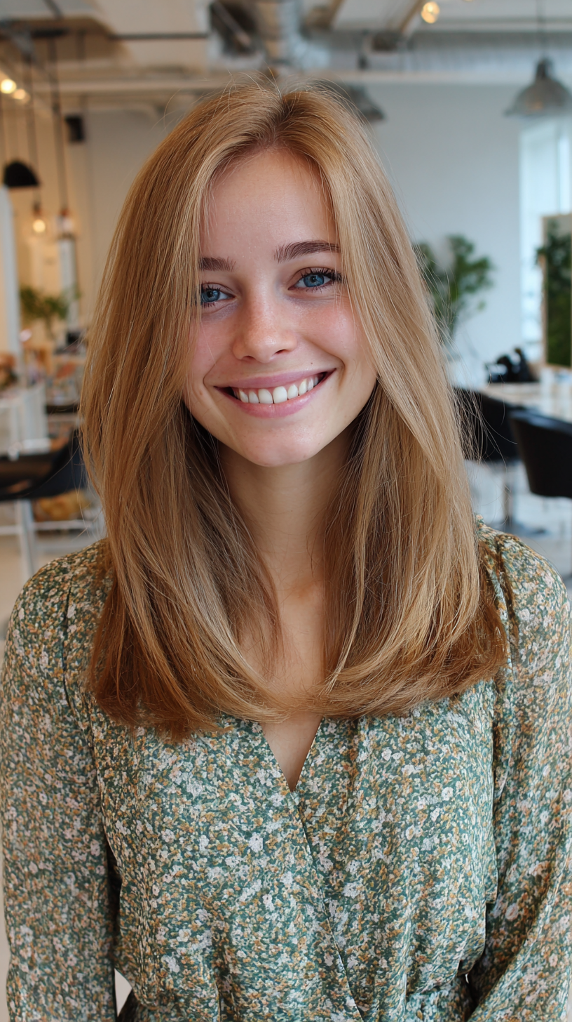 Radiant Medium Straight Cut with Subtle Face-Framing Layers