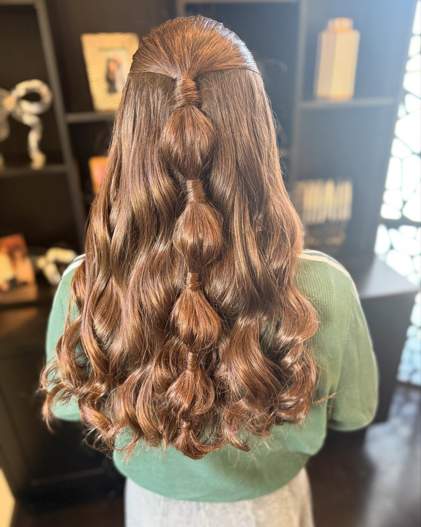 Charming Twisted Bubble Half-Up Style