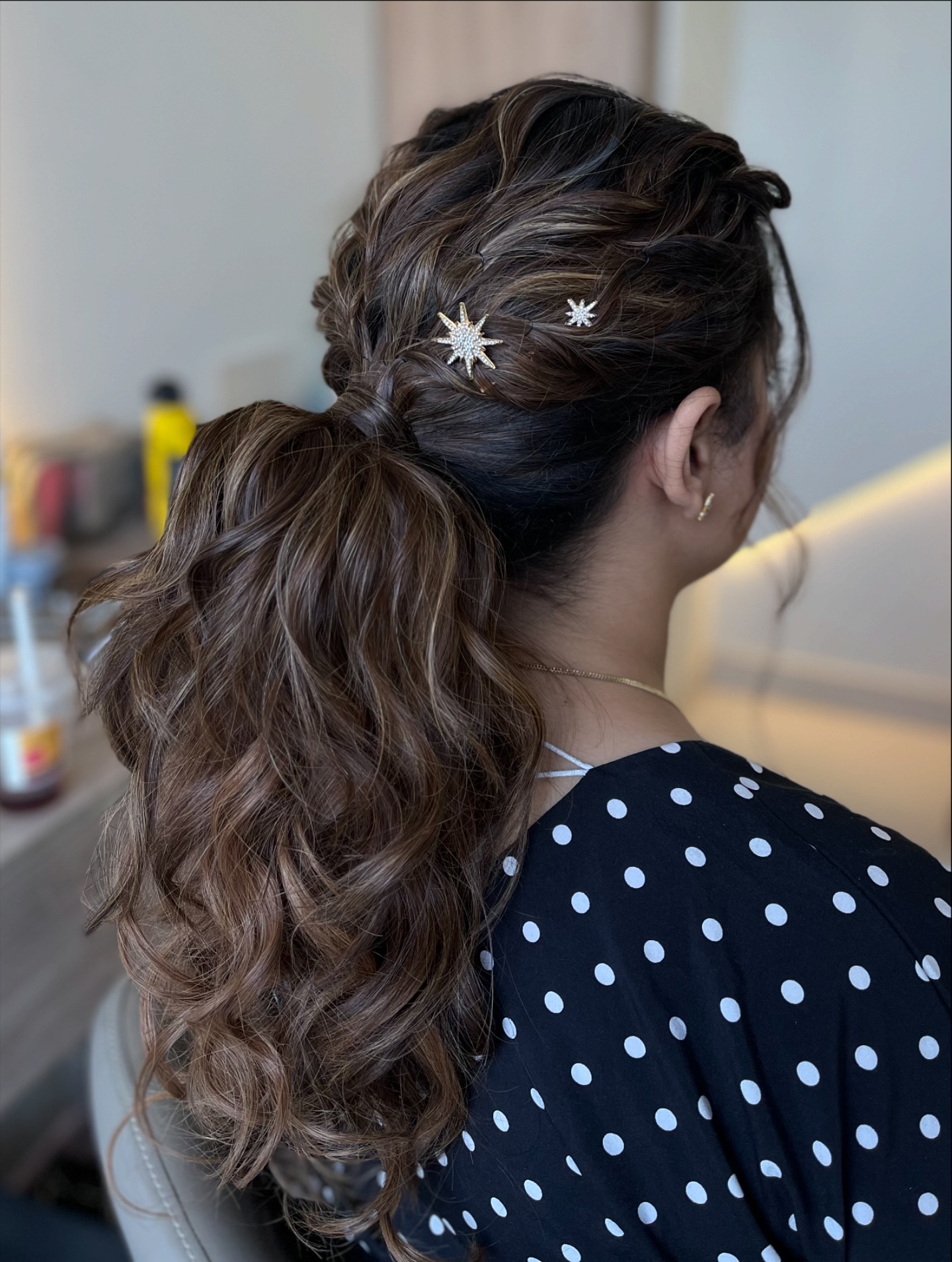 Chic Textured Low Ponytail with Sparkling Accessories