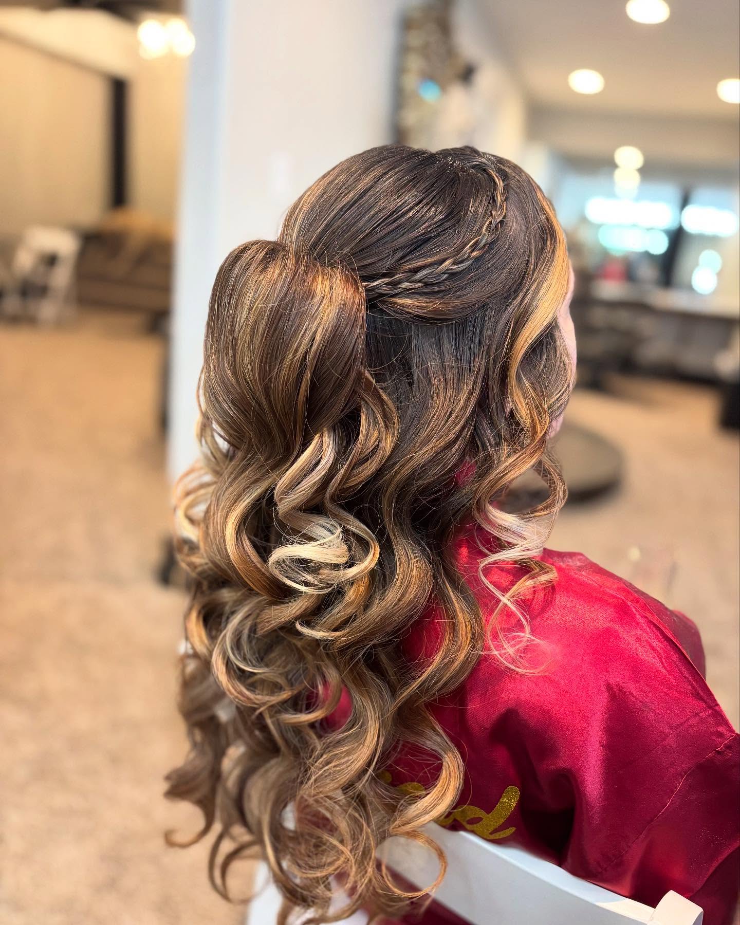 Elegant Half-Up Style with Soft Curls