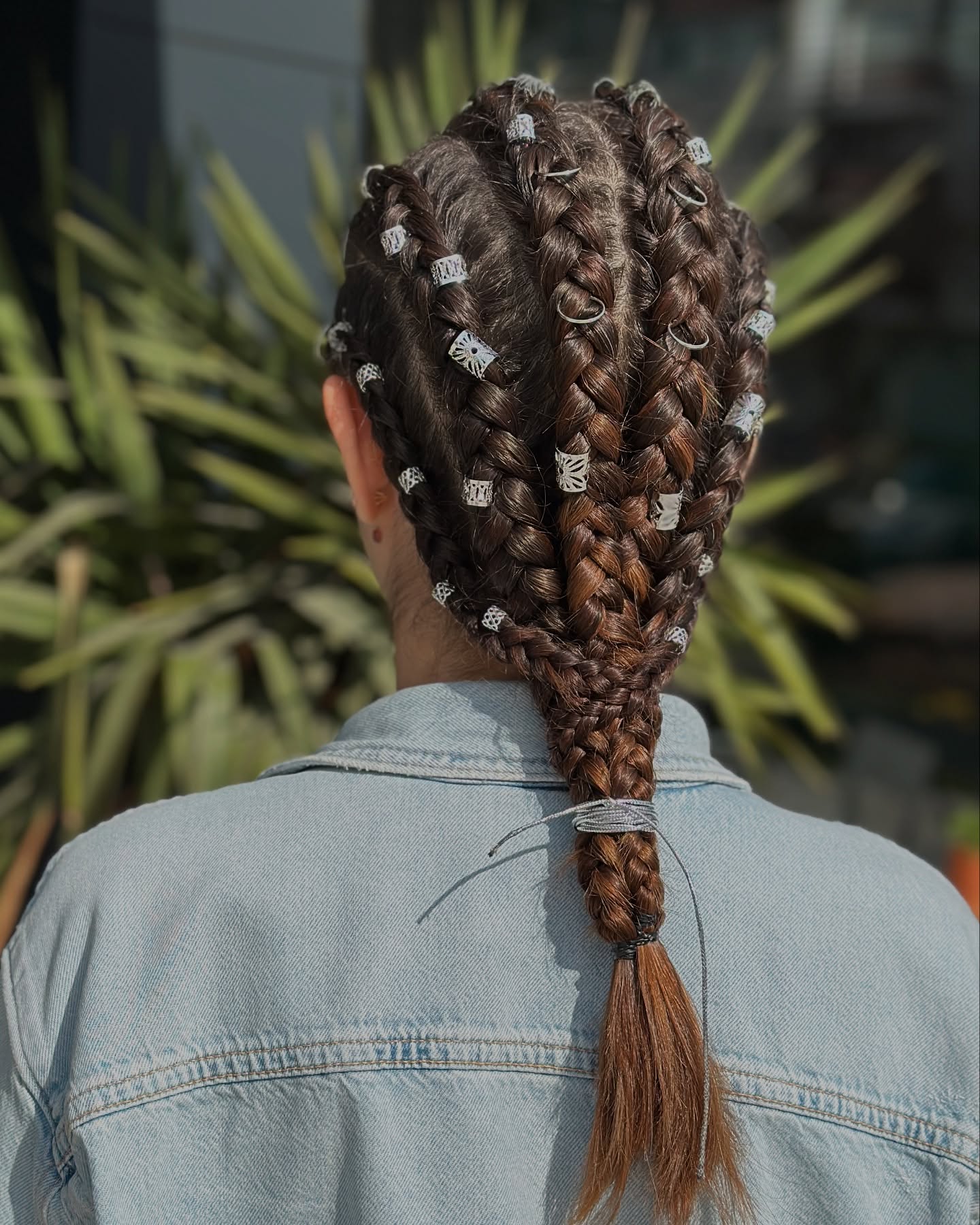 Intricate Triple Braids with Decorative Accessories