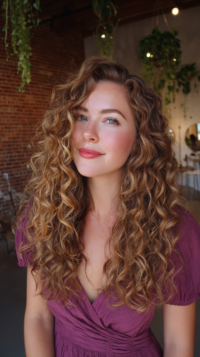 Voluminous Curly Shoulder-Length Cut with Soft Layers