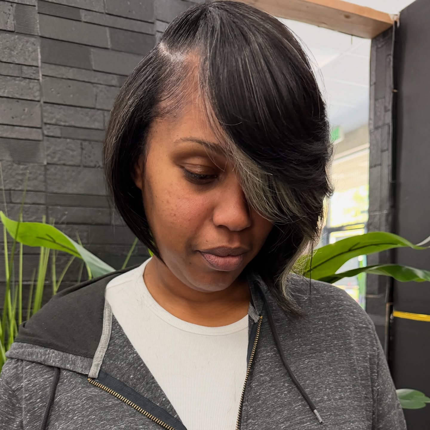 Chic Asymmetrical Bob with Subtle Highlights